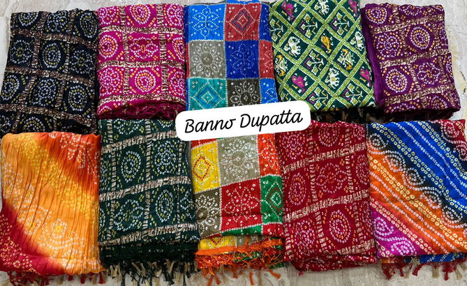 MB Banno Dupatta Designer Print Bandhej Dupatta Wholesale Shop In Surat
